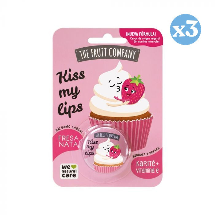 Confezione 3x - Balsamo Labbra Fragola Panna - The Fruit Company - The Fruit Company - 1
