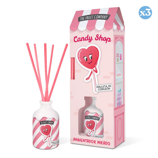 Confezione 3x - Diffusore di Fragranze Mikado Candy Edition 40ml - Cuore Lecca-lecca - The Fruit Company - 1