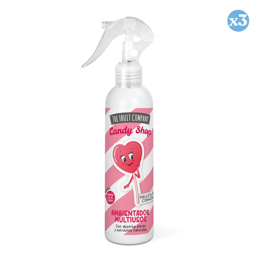 Confezione 3x - Spray Ambientatore Multifunzione Edizione Candy 200ml - Lecca Lecca Cuore - The Fruit Company - 1