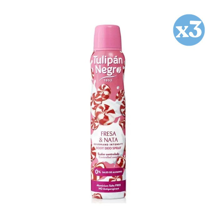 Confezione 3x - Deodorante spray fragola e panna - Tulipan Negro - 1