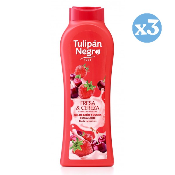 Confezione 3x - Gel di passione fragola e ciliegia - Tulipan Negro - 1