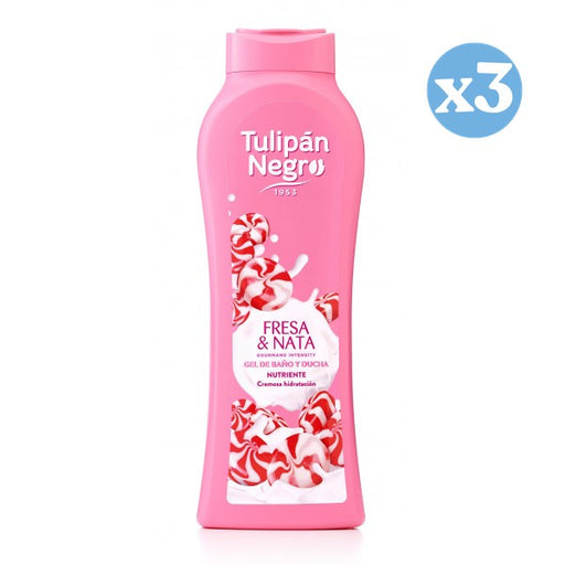 Pacco 3x - Kiss fragola e panna gel doccia e bagno - Tulipan Negro - 1