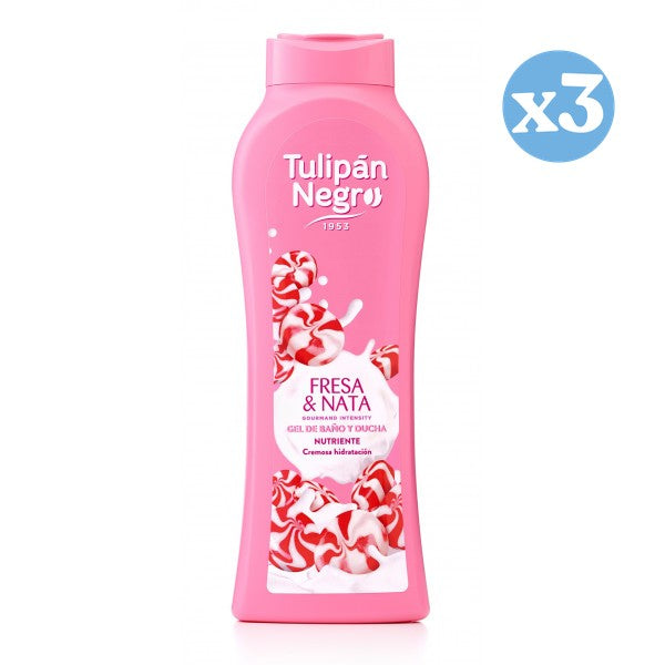Pacco 3x - Kiss fragola e panna gel doccia e bagno - Tulipan Negro - 1