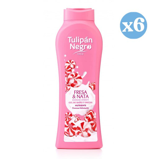 Pacco 6x - Kiss fragola e panna gel doccia e bagno - Tulipan Negro - 1