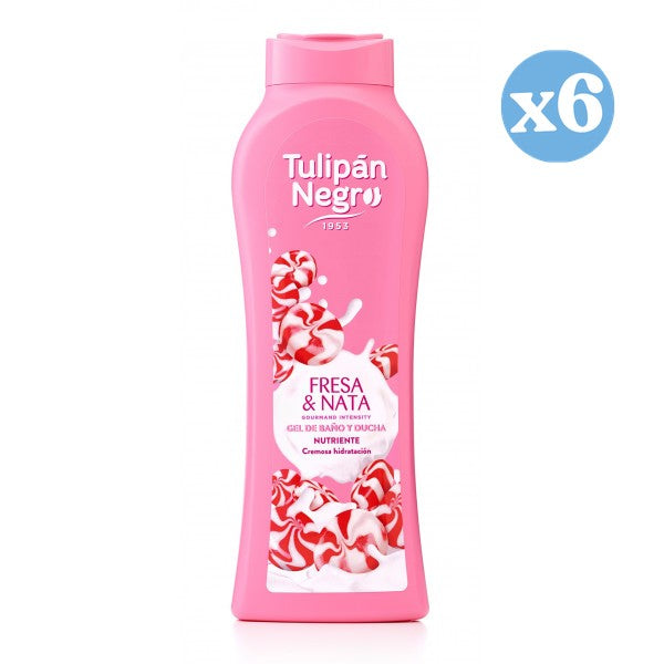 Pacco 6x - Kiss fragola e panna gel doccia e bagno - Tulipan Negro - 1