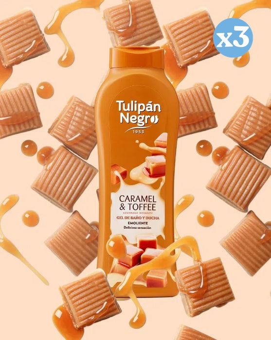 Confezione 3x - Gel doccia caramello crema toffee - Tulipan Negro - 3