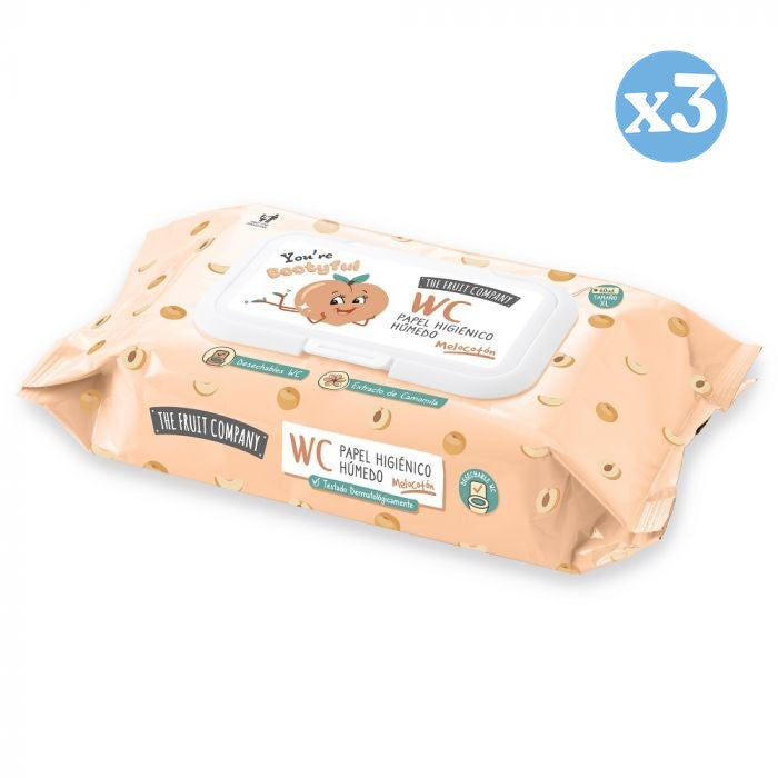 Confezione 3x - Carta Igienica Umida Pesca - The Fruit Company - 1