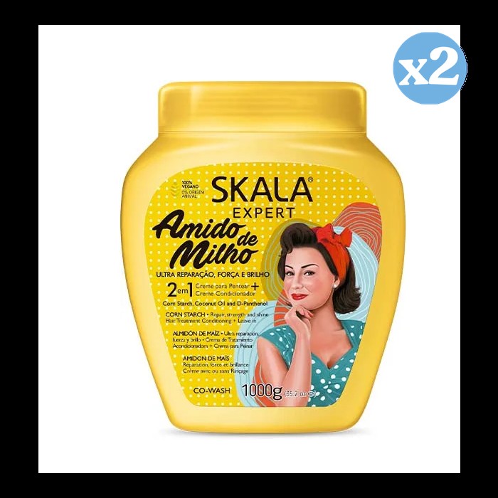 Confezione 2x - Crema Condizionante Amido 1000Ml - Skala - 1