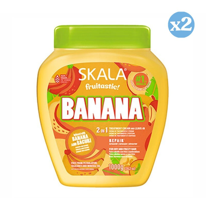 Confezione da 2 - CREMA CONDIZIONANTE ALLA BANANA FRUTASTICA 1000ML 2IN1 - Skala - 1