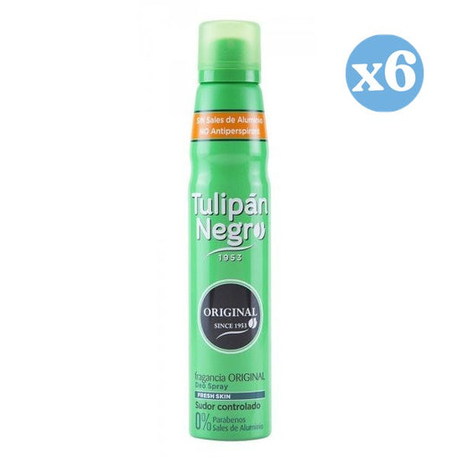 Confezione da 6 - TULIPAN NEGRO ORIGINAL deodorante spray 200 ml - Tulipan Negro - 1