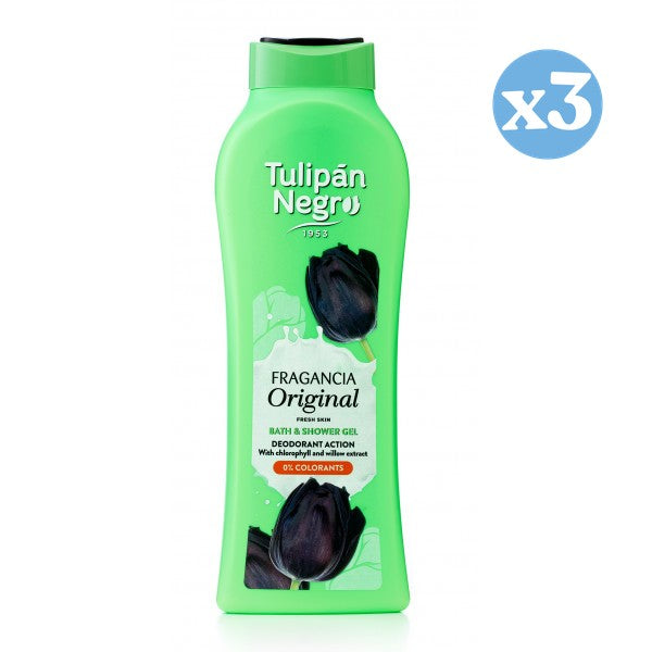 Confezione da 3 - TULIPAN NERO ORIGINALE gel doccia 650 ml - Tulipan Negro - 1