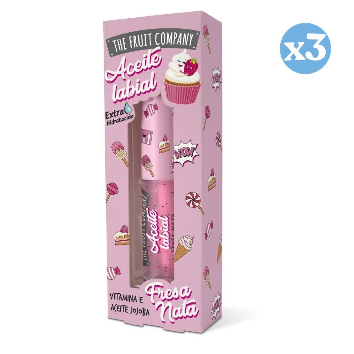 Pacco 3x - Olio Labbra Fragola - Panna - The Fruit Company - 1