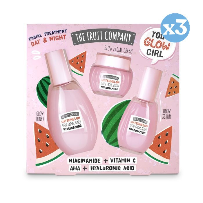 Pacco 3x - Set Viso Glow Anguria Tonico + Crema + Siero - The Fruit Company - 1