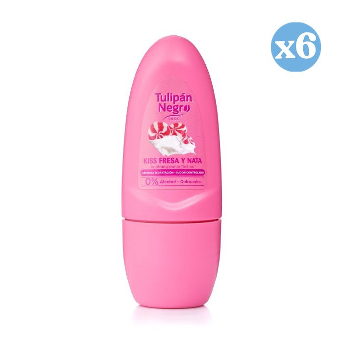 Pack 6x - Deodorante roll-on Fragola e Panna 50 ml - Tulipan Negro - 1