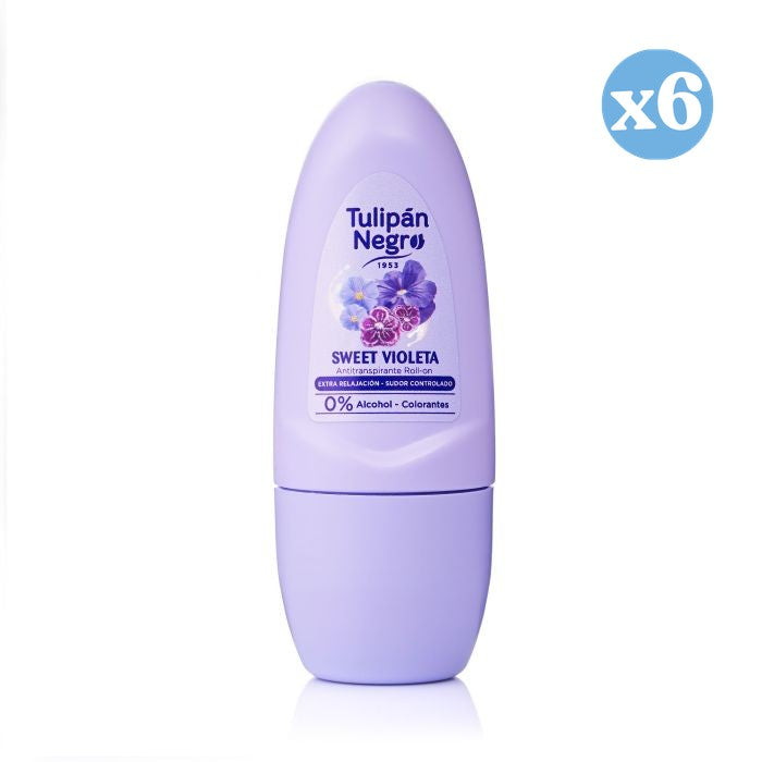 Confezione da 6 - Deodorante Roll-on Viola Dolce 50 ml - Tulipan Negro - 1