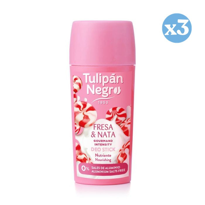 Pacco da 3 - Deodorante Stick Gourmand Fragola e Panna 60 ml - Tulipan Negro - 1