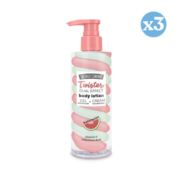 Confezione da 3 pezzi - Lozione corpo Twister Dual Effect da 200 gr - The Fruit Company - 1