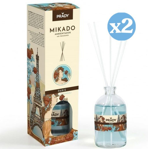 Confezione 2x - MIKADO AMBIENTATORE PARIS ROSE & PATCHOULI 100ML - Prady - 1