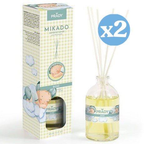 Confezione 2x - MIKADO PROFUMATORE AMBIENTE BEBE 100ML - Prady - 1