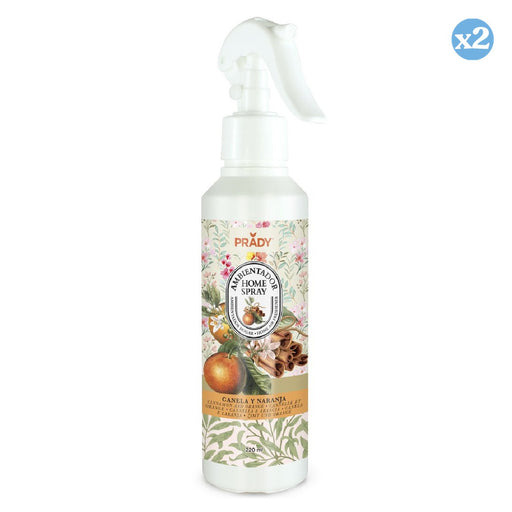 Confezione 2x - DEODORANTE AMBIENTE SPRAY CANNELLA E ARANCIA 220ML - Prady - 1