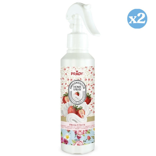 Confezione 2x - DEODORANTE PER AMBIENTI HOME SPRAY Fragola e Panna 220ML - Prady - 1
