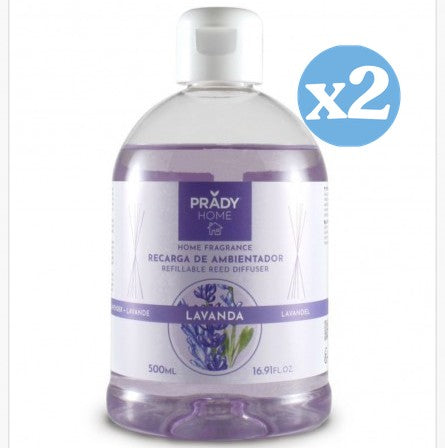 Confezione 2x - Ricarica Diffusore Mikado Lavanda - 500ml - Prady - Prady - 1