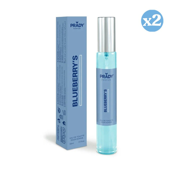 Confezione 2x - EAU DE TOILETTE 33ML BLUEBERRY'S HOMME - Prady - 1