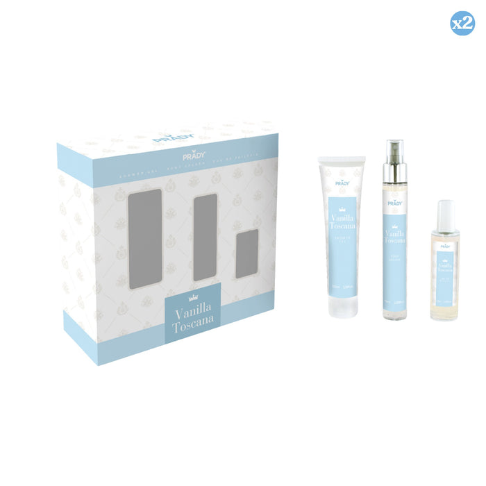 Pack 2x - Set Vanilla Toscana: Eau de Toilette, Body Splash e Body Lotion - 225ml - Prady - Prady - 1