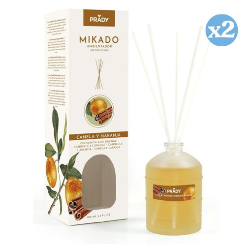 Pacco 2x - MIKADO CANNELLA E ARANCIA 100 ML - Prady - 1
