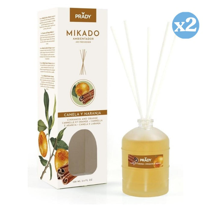 Pacco 2x - MIKADO CANNELLA E ARANCIA 100 ML - Prady - 1