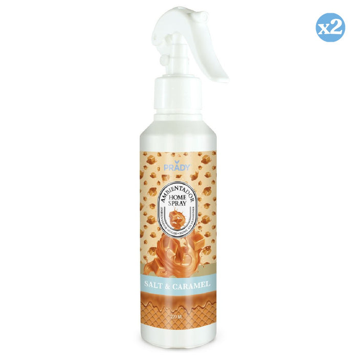 Confezione 2x - DEODORIZZANTE PER AMBIENTE HOME SPRAY AL SALE E CARAMELLO 220 ML - Prady - 1
