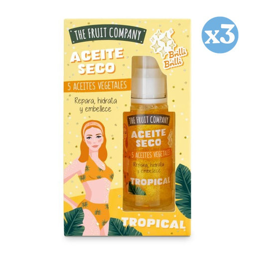 Confezione da 3 - OLIO SECCO GLITTER TROPICALE 40 ML - THE FRUIT COMPANY - The Fruit Company - 1