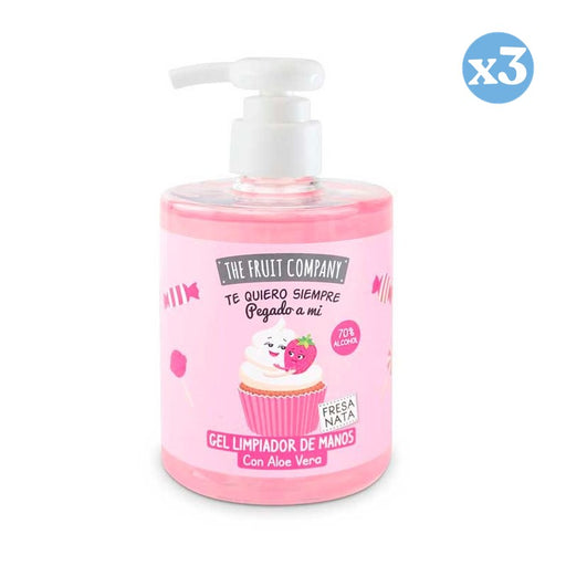 Confezione 3x - Gel Detergente per le Mani - Fragola e Panna - 500ml - The Fruit Company - 1