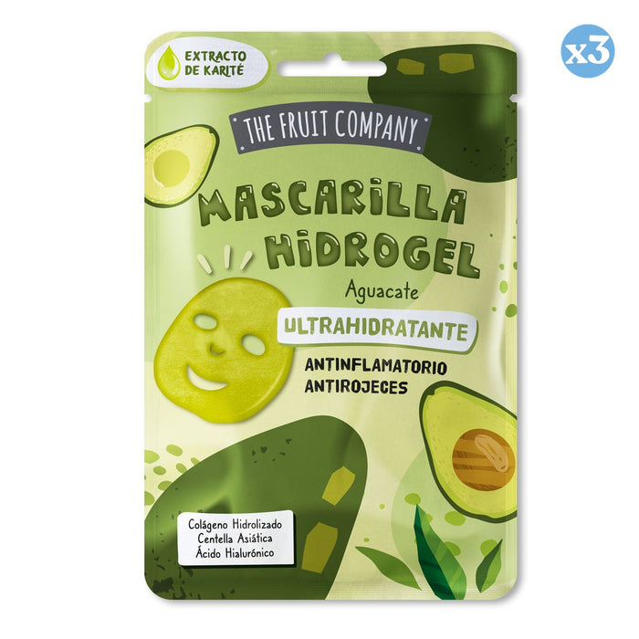 Confezione 3x - Maschera Viso in Idrogel all'Avocado Ultra Idratante 31g - The Fruit Company - 1