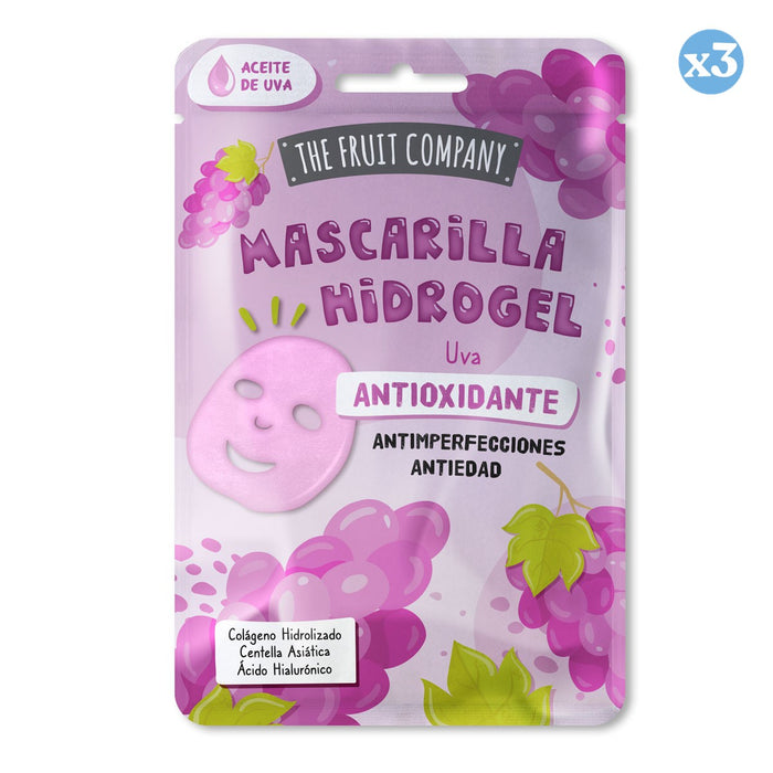 Pacco 3x - Maschera Viso Idrogel all'Uva Antiossidante 31g - The Fruit Company - 1
