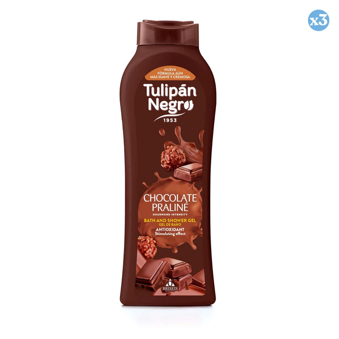 Confezione da 3 - Gel Doccia Tulipano Nero Cioccolato Praliné 650 ml - Tulipan Negro - 1