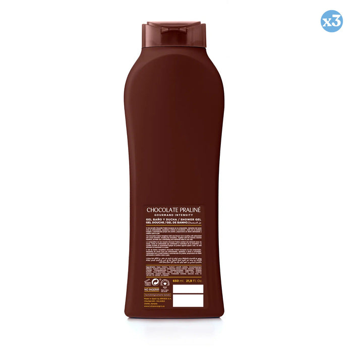 Confezione da 3 - Gel Doccia Tulipano Nero Cioccolato Praliné 650 ml - Tulipan Negro - 3