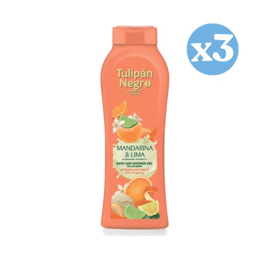 Pack 3x - Gel Doccia Tulipano Nero Mandarino & Lima 650 ml - Tulipan Negro - 1