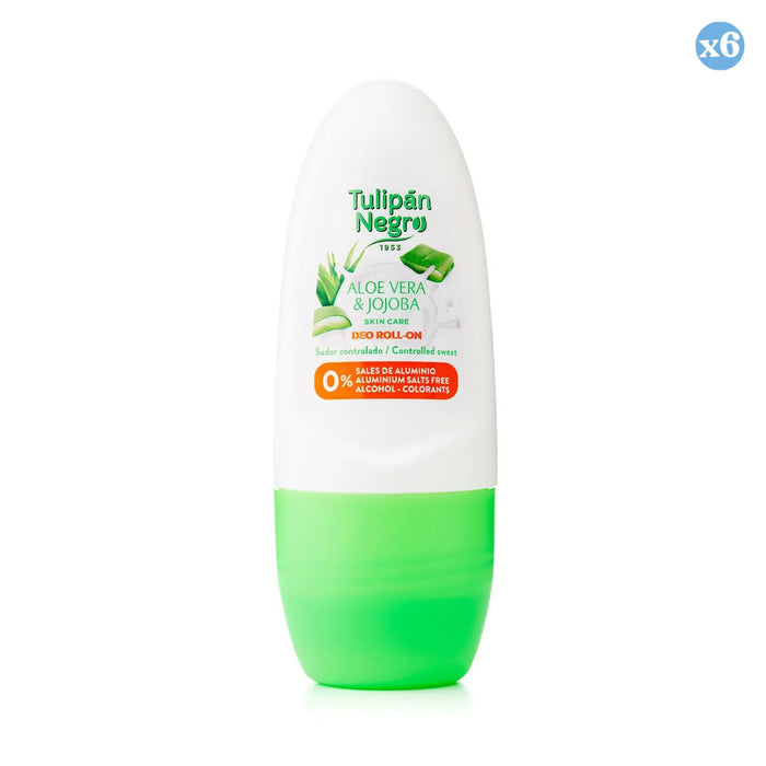 Confezione 6x - DEO ROLL ON TULIPANO NERO ALOE E JOJOBA 50 ML. - Tulipan Negro - 1