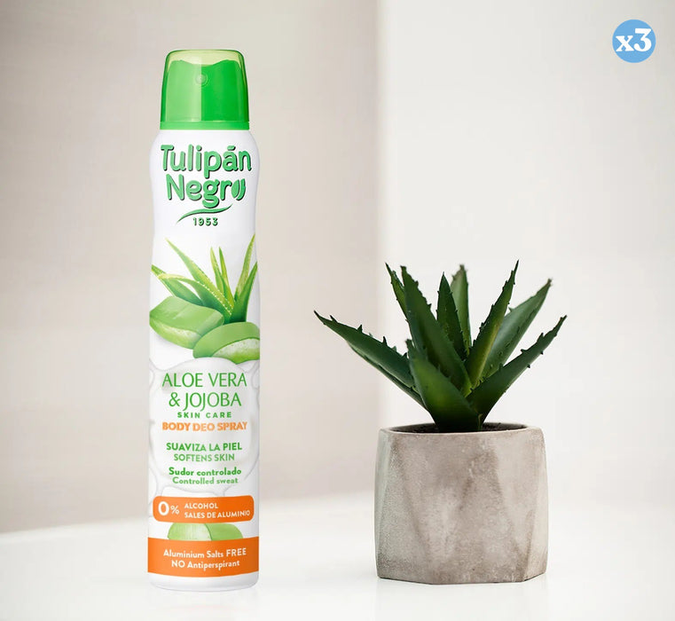 Pacco 3x - SPRAY DEO ALOE E JOJOBA 200 ml. - Tulipan Negro - 3