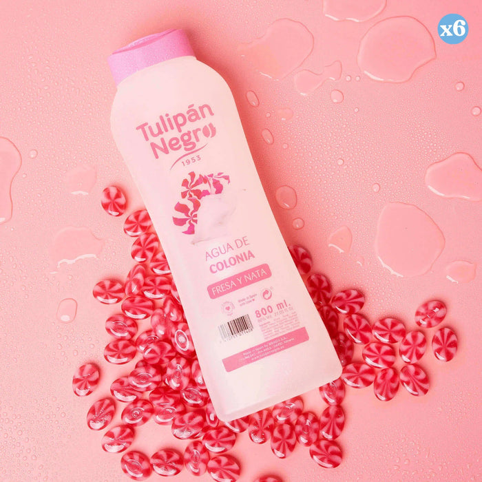 Confezione da 6 - ACQUA DI COLONIA TN Fragola e Panna 800 ML - Tulipan Negro - 2