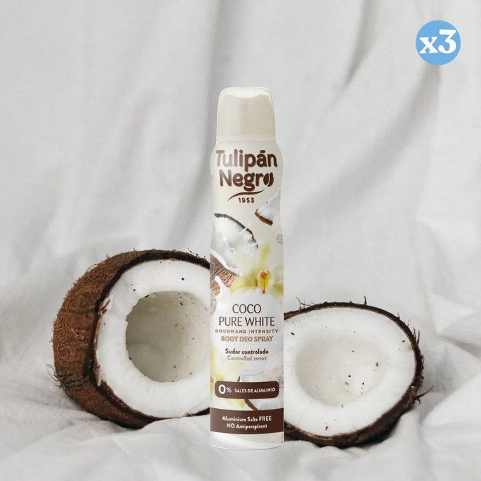 Confezione 3x - DEO BODY SPRAY TN COCO PURE WHITE200 ML - Tulipan Negro - 2