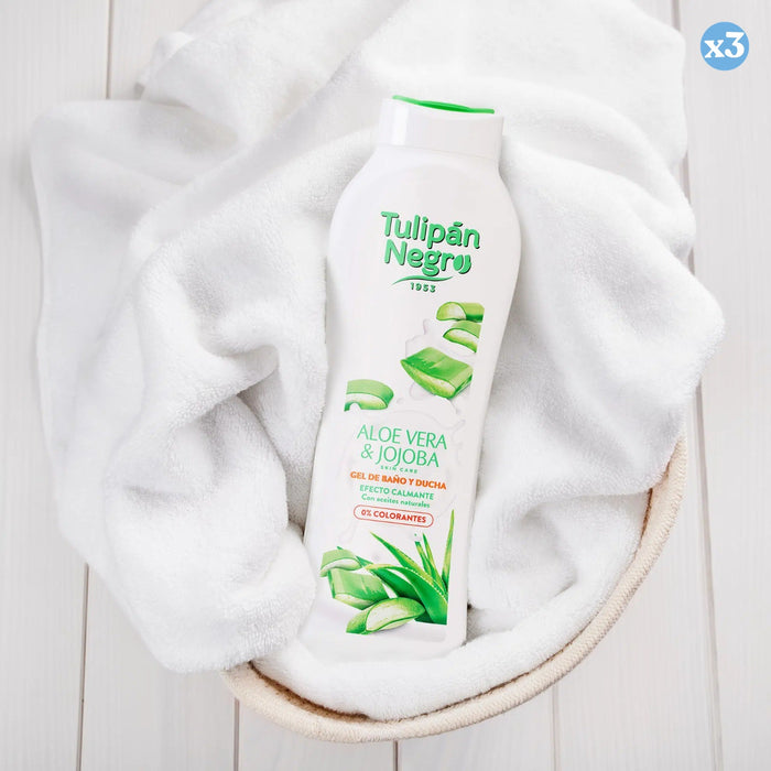 Confezione 3x - Gel doccia Tiglio Nero Aloe Vera 650 ml - Tulipan Negro - 3