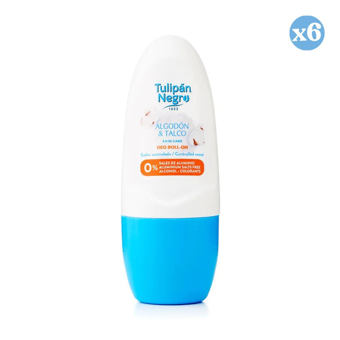 Confezione 6x - Deodorante Roll On Cotone e Talco 50ml - Tulipan Negro - 1