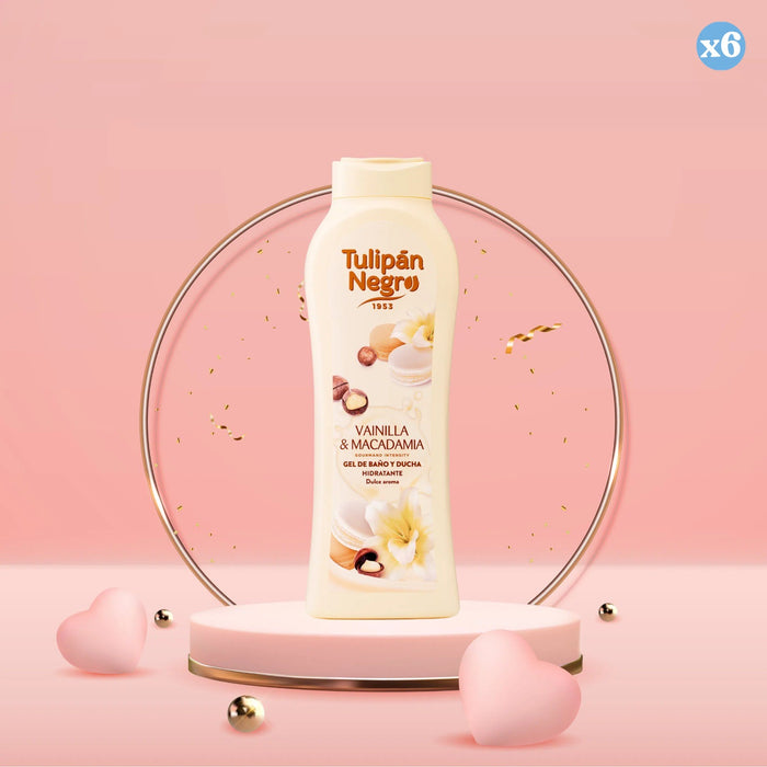 Confezione da 6 - GEL TULIPANO NERO VANIGLIA E MACADAMIA 650 ML - Tulipan Negro - 3
