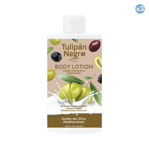 Pacco da 3 - LOZIONE PER IL CORPO T.NERO OLIO D'OLIVA 400 ML - Tulipan Negro - 1