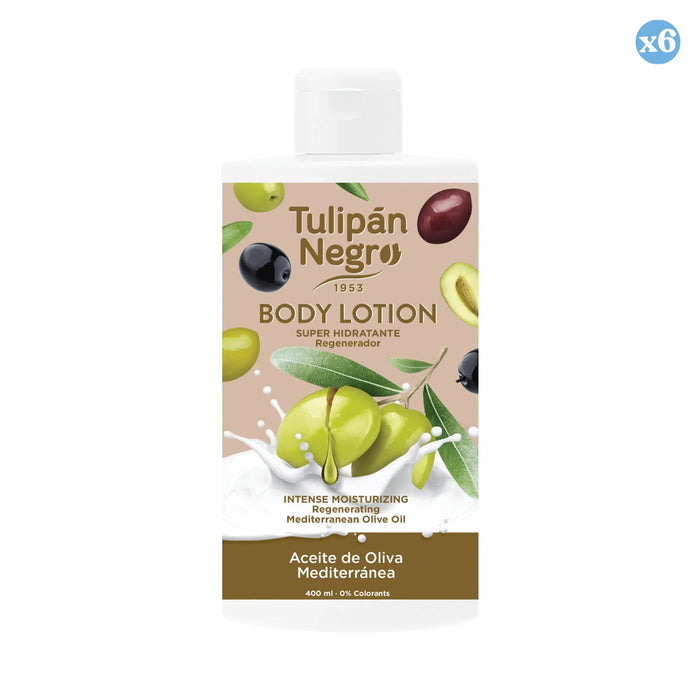 Pacco da 6 - LATTE PER IL CORPO T.NERO OLIO DI OLIVA 400 ML - Tulipan Negro - 1