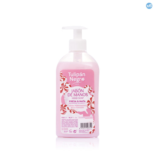 Confezione da 6 - Sapone per le mani Fragola e Panna 500 ml Tulipano Nero - Tulipan Negro - 1