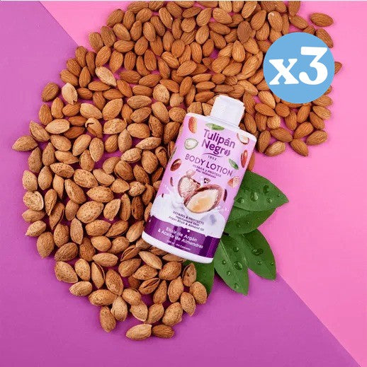Pacco 3x - LATTE CORPO T.NERO DI ARGAN E MANDORLE 400 ML - Tulipan Negro - 2