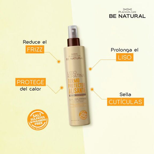 Lisso Keratin Spray Termoprotettivo Lisciante - 250ml - Be Natural - 2